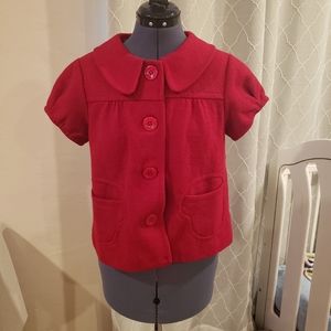 Red wool blend top, fully lined